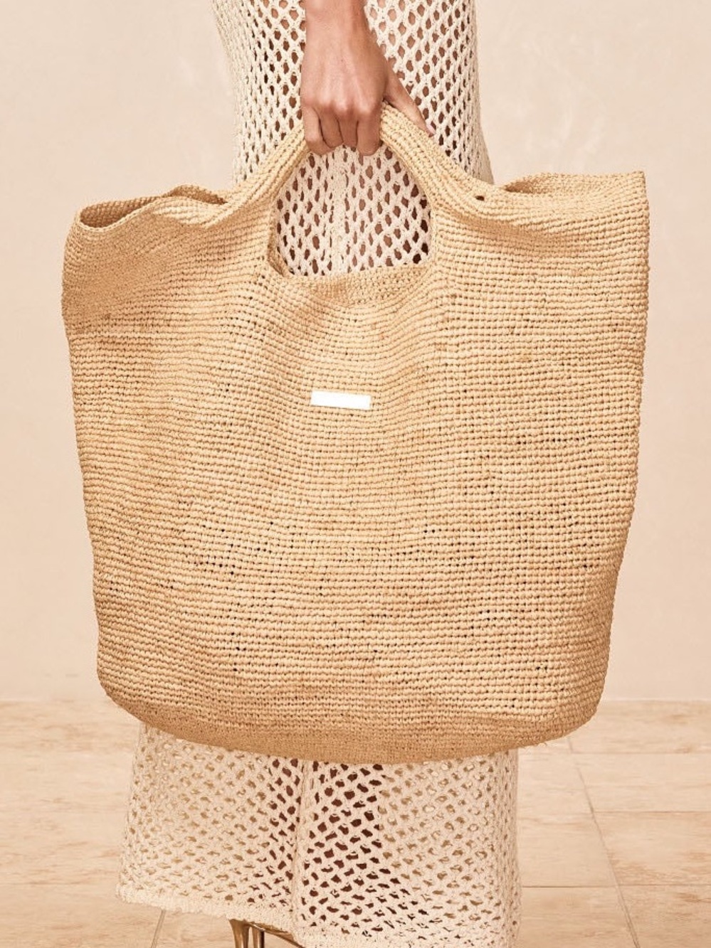 Monday Swimwear Paloma Raffia Bag in light Tan